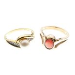 Two 9ct gold dress rings