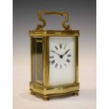 20th Century brass Louis XV doucine-cased carriage clock