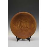 J.R. Bonner - Large treen bowl together with a pair of salad servers