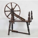 17th Century fruitwood spinning wheel