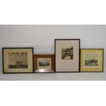 Four assorted engraved prints