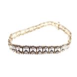 9ct gold double-row diamond set bracelet,