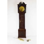 Early 19th century oak cased 8-day brass dial longcase clock