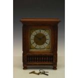 Early 20th Century German walnut cased mantel clock