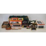 Quantity of 00 gauge wagons, rolling stock and trackside accessories