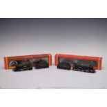Two boxed Hornby 00 gauge railway trainset locomotives and tenders
