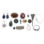 Jorgen Jensen pewter brooch, Celtic and Viking-style jewellery, etc