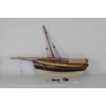 'Mazoweya' wooden model sailing boat