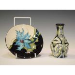 Moorcroft Pottery - 'Rain Daisy' bud vase and thistle plate