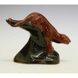 Attributed to Charles Noke for Doulton - Flambe figure of a Panther
