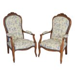 Pair of 19th Century-style salon chairs