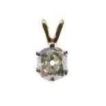 Old-cut diamond single stone pendant