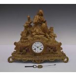 Late 19th Century French spelter cased mantel clock
