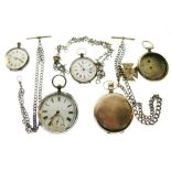 Two pocket watches, two fob watches, etc.