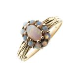 9ct gold opal cluster ring