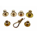 Pair of 9ct gold shirt studs, etc