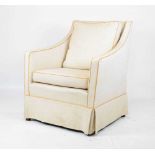 Cream upholstered armchair