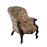 Victorian deep-buttoned tub back chair