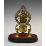 Victorian brass framed skeleton timepiece