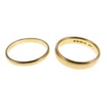 Two 22ct gold wedding bands