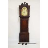 Mid 19th Century mahogany-cased 8-day painted dial longcase clock