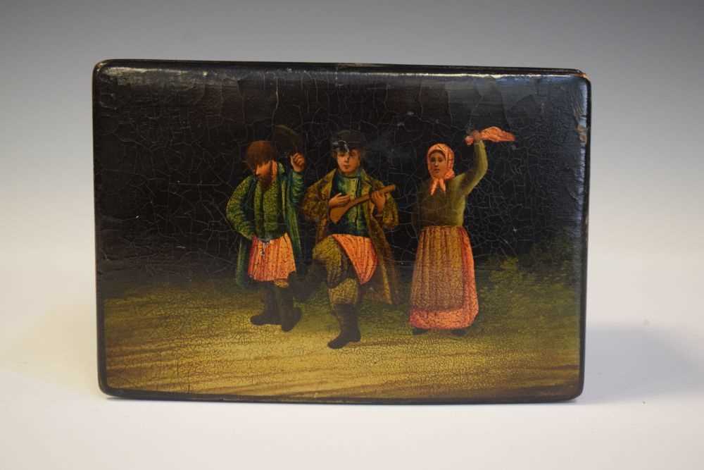 Russian lacquer tea caddy - Image 2 of 6