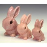 Set of three graduated Sylvac rabbits