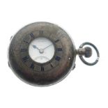 J.W. Benson silver half hunter pocket watch