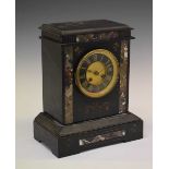 Late 19th Century French black slate and marble clock