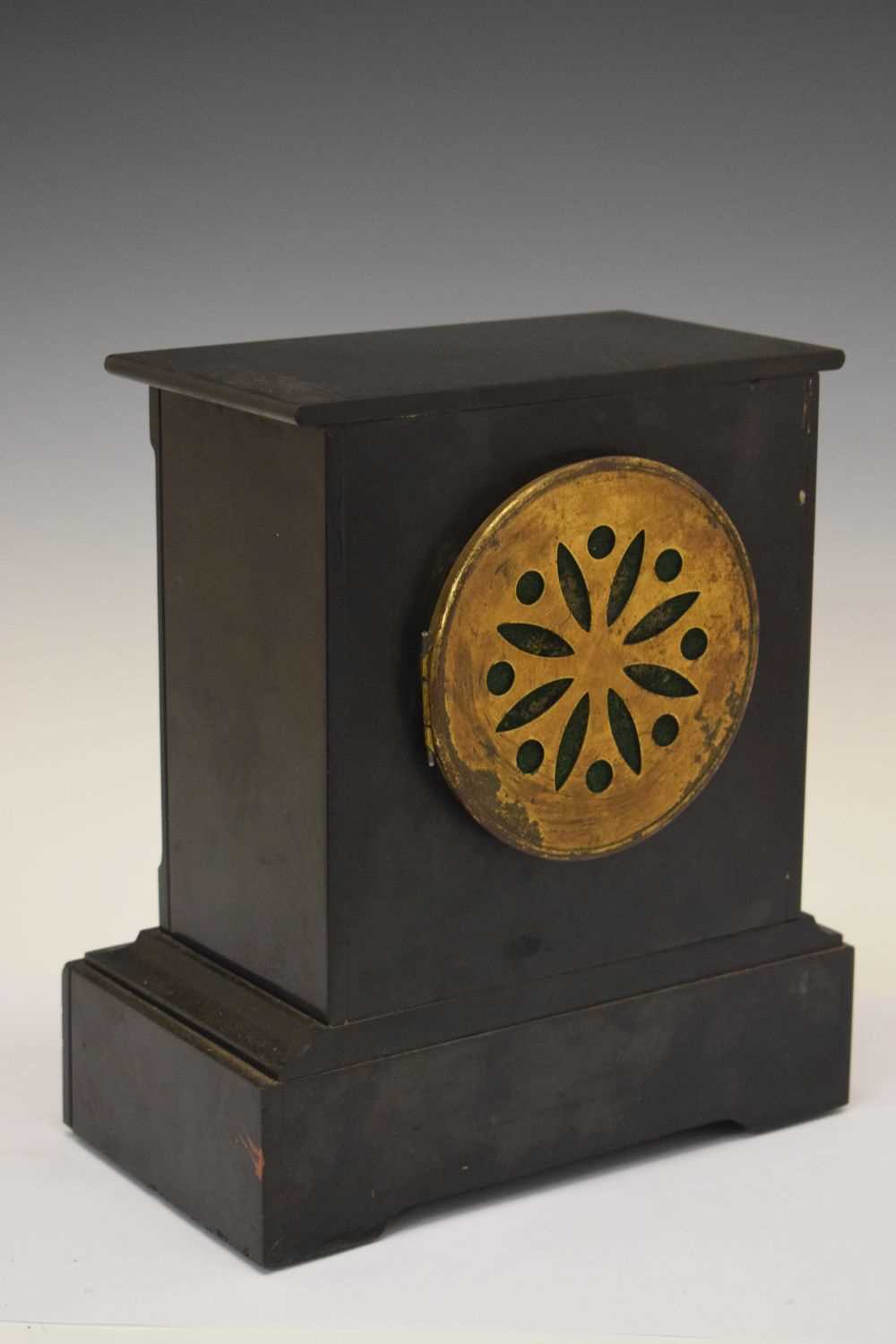 Three late 19th Century French black slate mantel clocks - Image 9 of 10