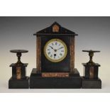 Late 19th Century French black slate mantel clock