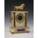 Late 19th Century French alabaster mantel clock