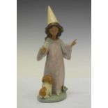 Lladro gres figure group of a child dressed as a wizard 2352