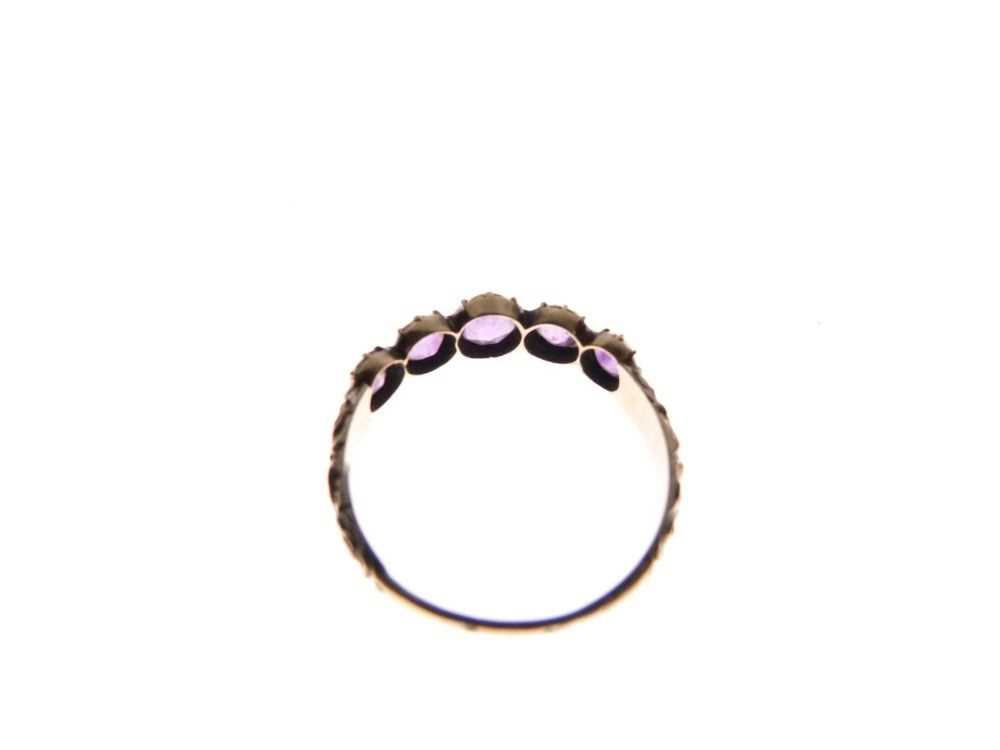 Unmarked seed pearl, and amethyst brooch and a similar ring - Image 5 of 7