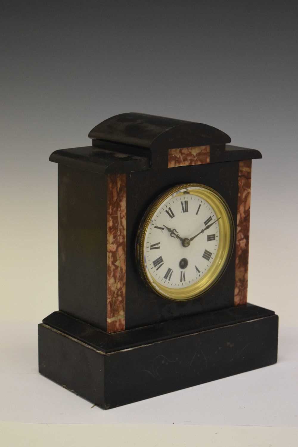 Three late 19th Century French black slate mantel clocks - Image 5 of 10