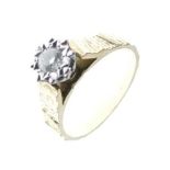 18ct gold illusion set single stone diamond ring