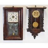 19th Century American wall clock and a spring-driven Vienna