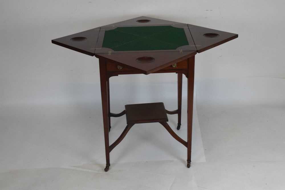 Edwardian mahogany envelope table - Bild 4 aus 8