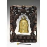 Chinese temple bell on stand