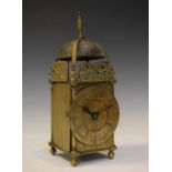 Small early 20th Century brass lantern-style timepiece