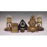 Six assorted clocks