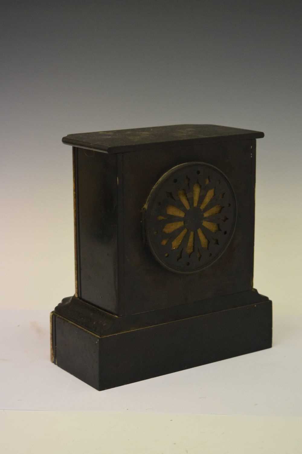 Three late 19th Century French black slate mantel clocks - Image 3 of 10