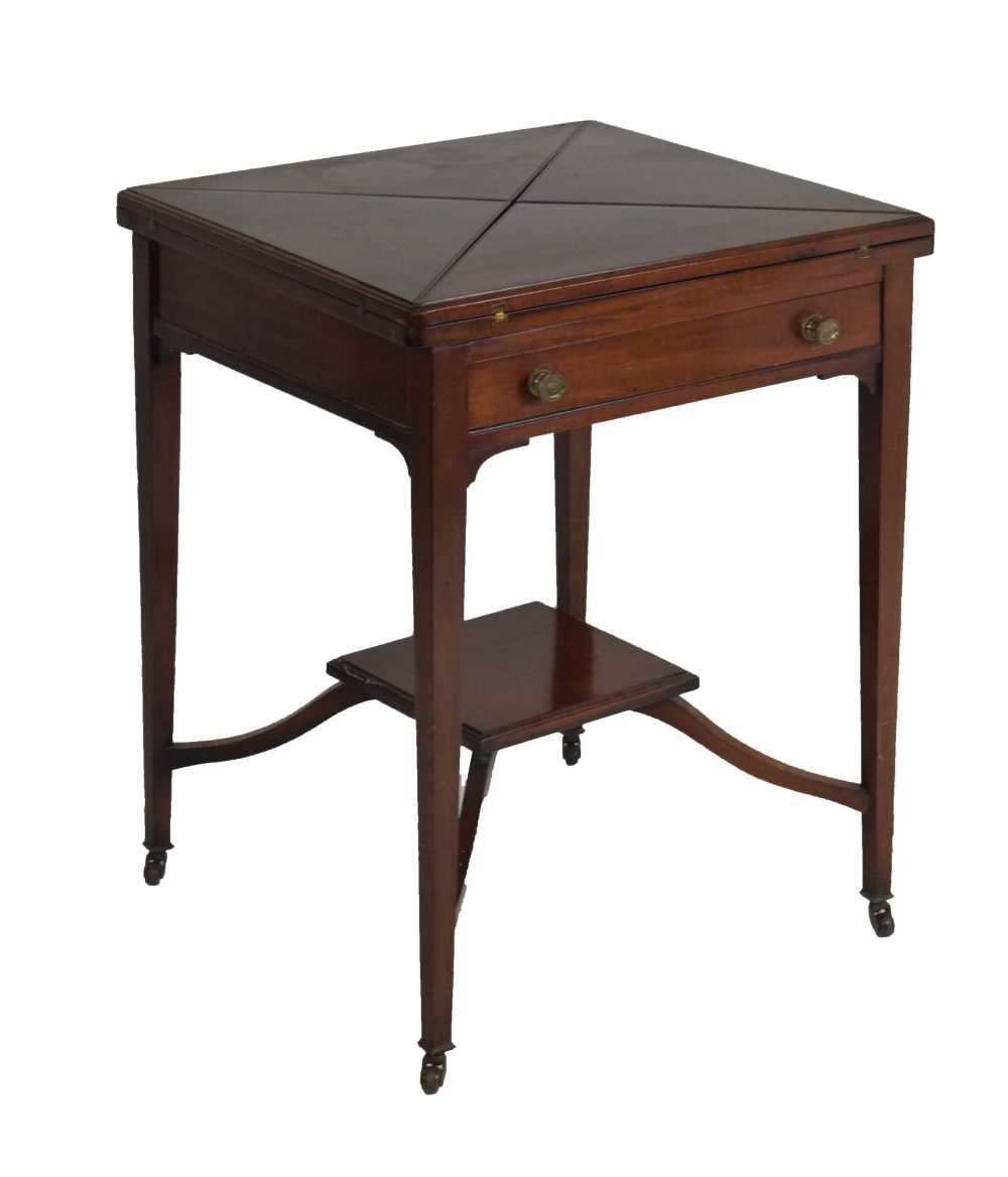 Edwardian mahogany envelope table