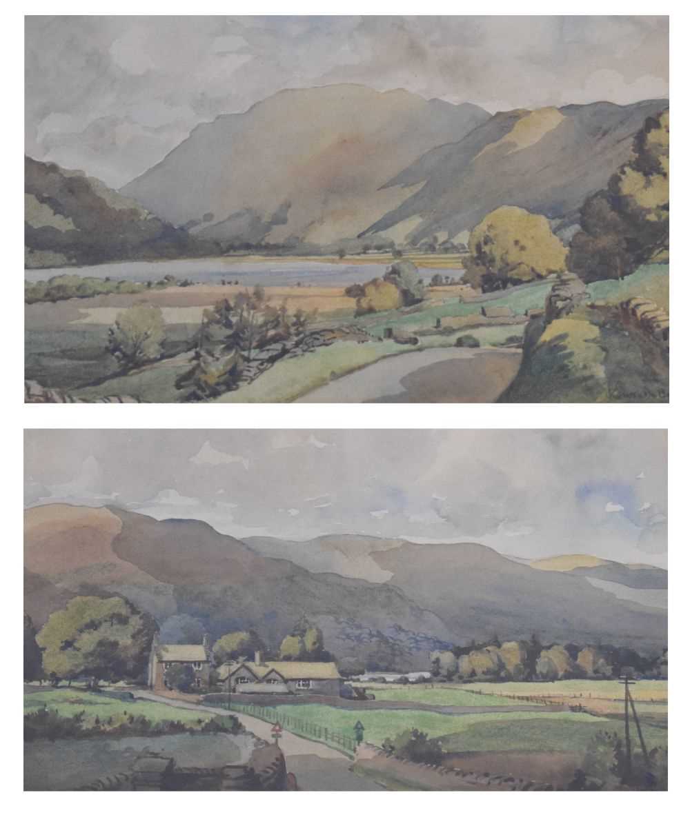 Kenneth Stephen Broad (exh.1911-35) - Two watercolours - Lakeland landscapes