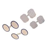 Pair of 9ct gold cufflinks and a pair of silver cufflinks