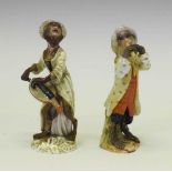 Two Meissen monkey band figures