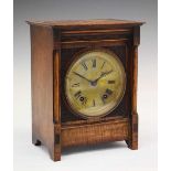 German oak-cased mantel or bracket clock - Hall & Co, Manchester