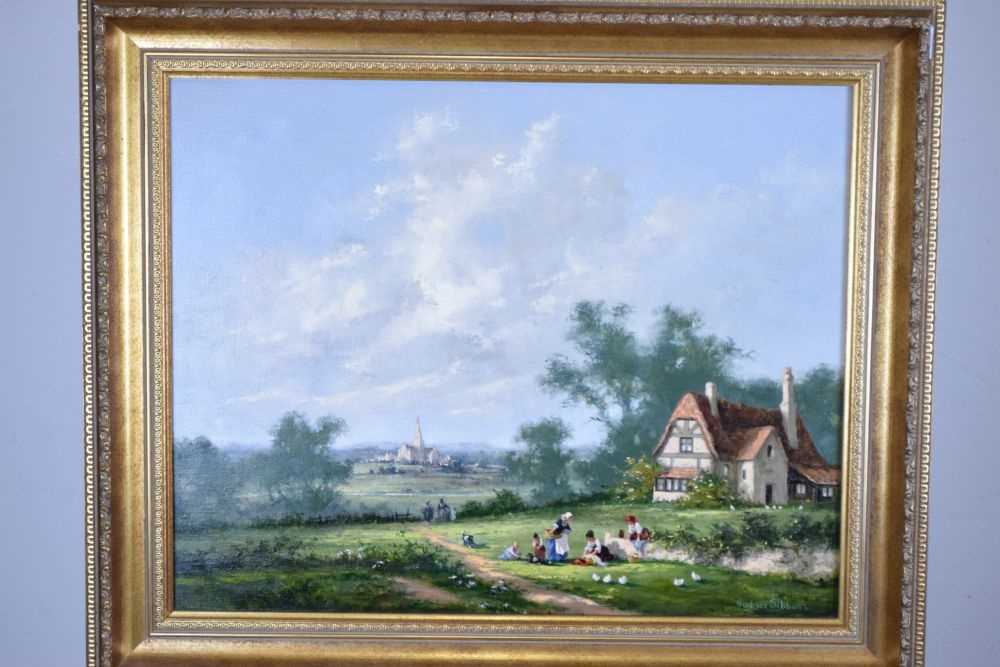 Barbara Gudrun Sibbons (b.1925) - Oil on canvas - Rural landscape with cottage - Bild 2 aus 10