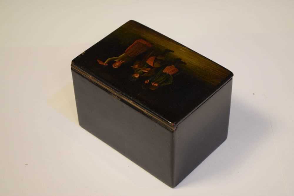 Russian lacquer tea caddy - Image 5 of 6