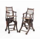 Two early 20th Century child's metamorphic high chairs